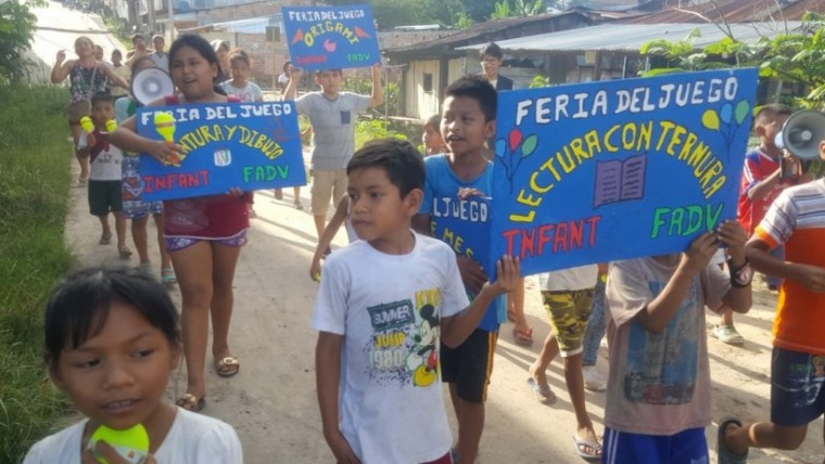 Belén: Niños y niñas del puerto Benavides realizaron campaña de limpieza y Feria del Juego con Ternura